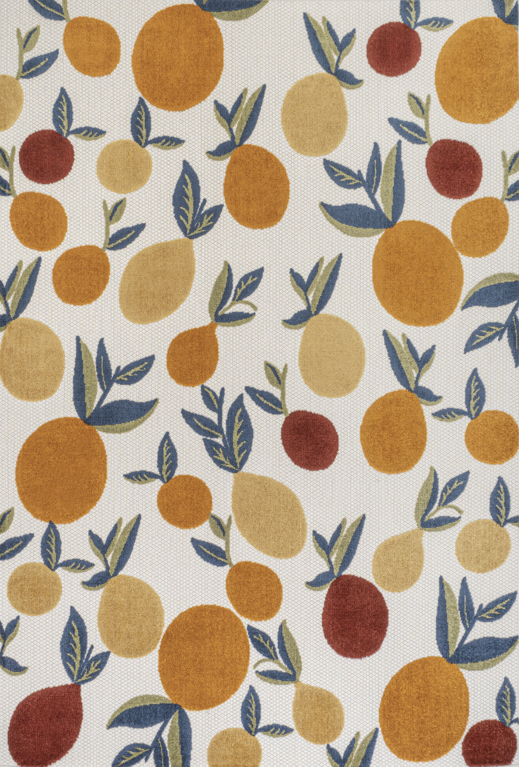 5' X 8' Orange Beige And Cream Polka Dot Indoor Outdoor Area Rug