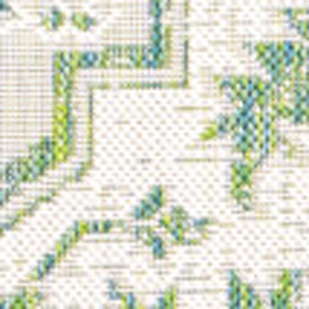 4' X 6' Cream And Green Medallion Indoor Outdoor Area Rug