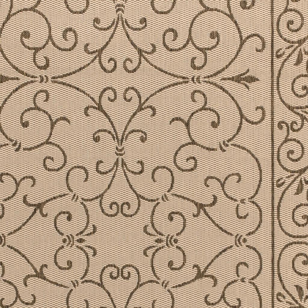 5' X 8' Beige And Brown Medallion Indoor Outdoor Area Rug