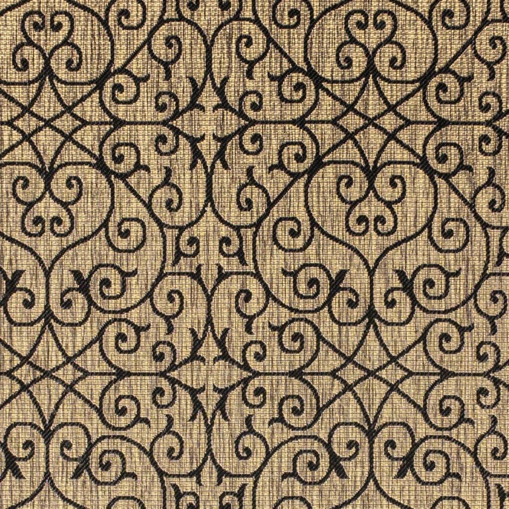 8' X 10' Black And Khaki Geometric Indoor Outdoor Area Rug