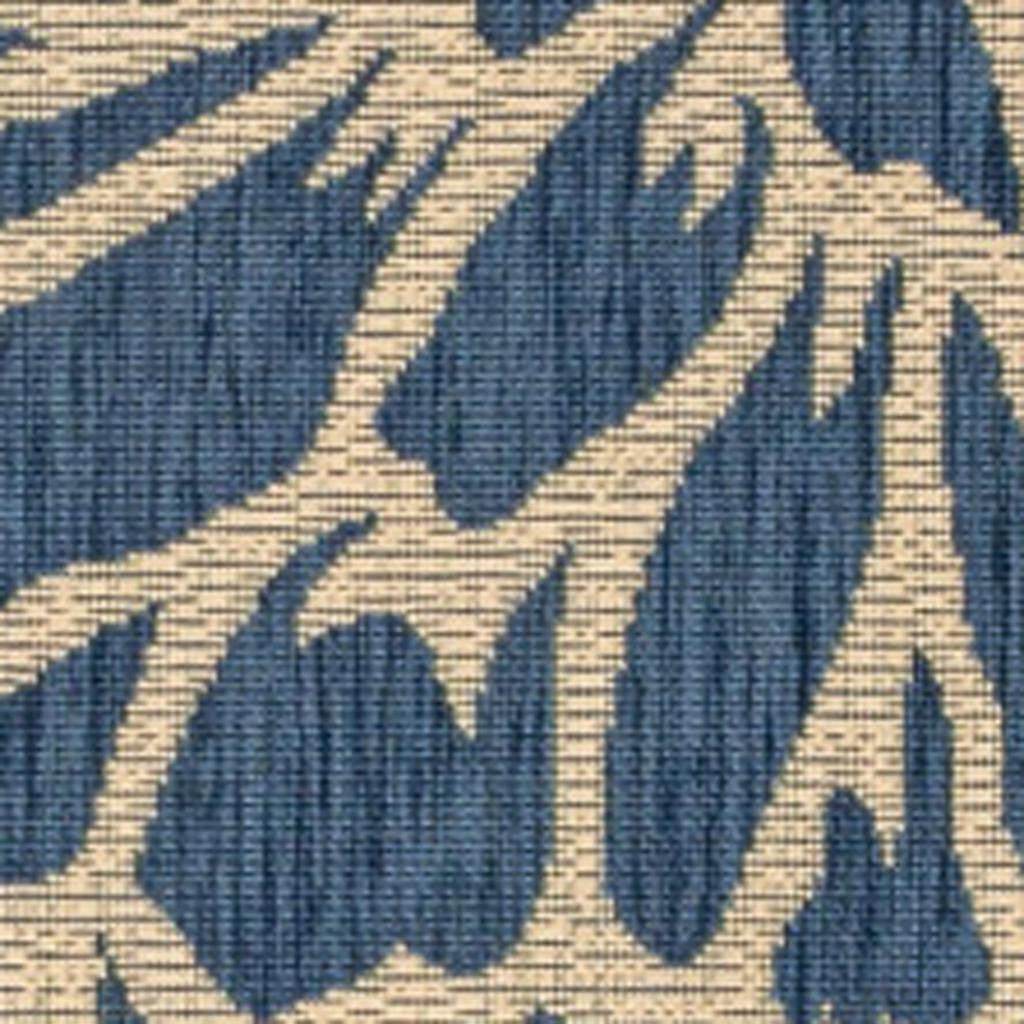 8' X 10' Navy Blue And Green Floral Indoor Outdoor Area Rug