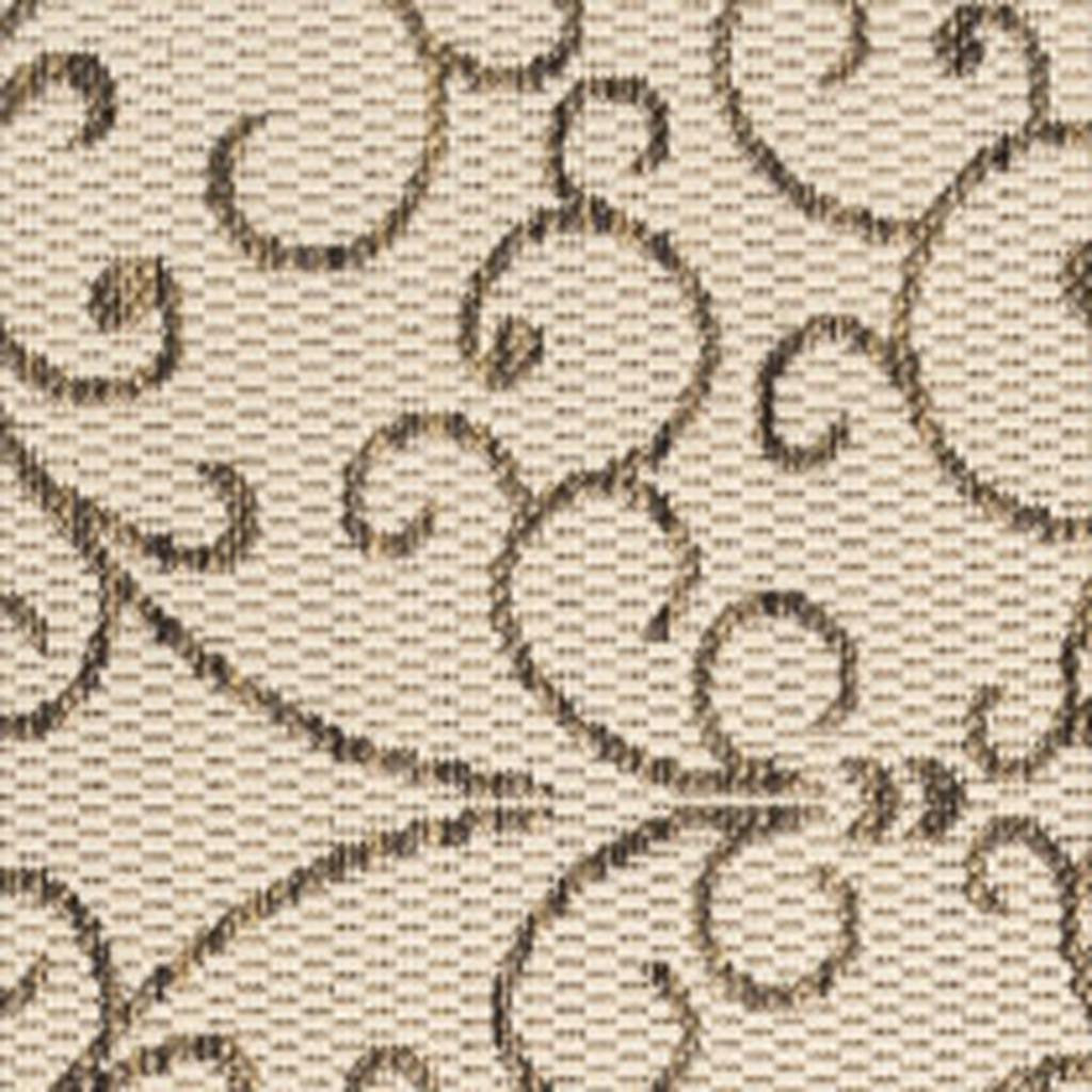 8' Beige And Brown Square Medallion Indoor Outdoor Area Rug