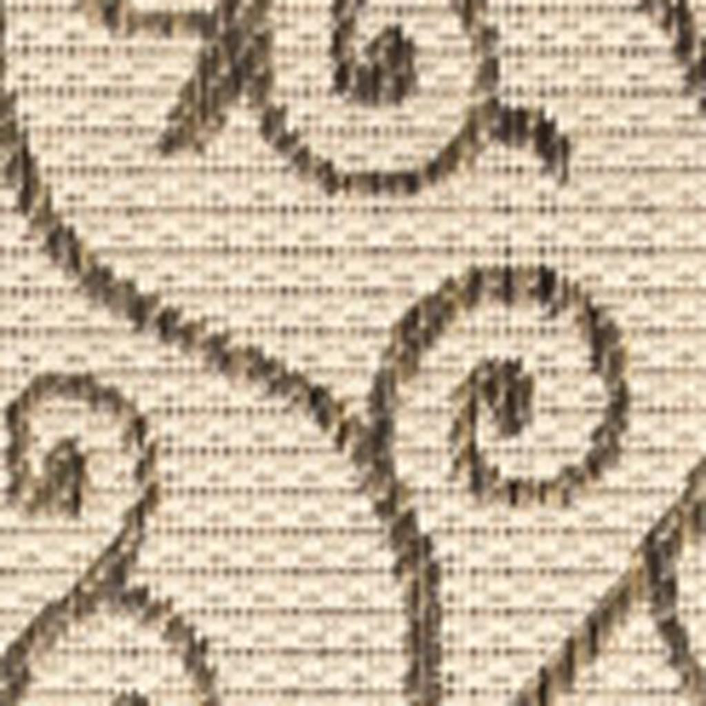 8' Beige And Brown Square Geometric Indoor Outdoor Area Rug