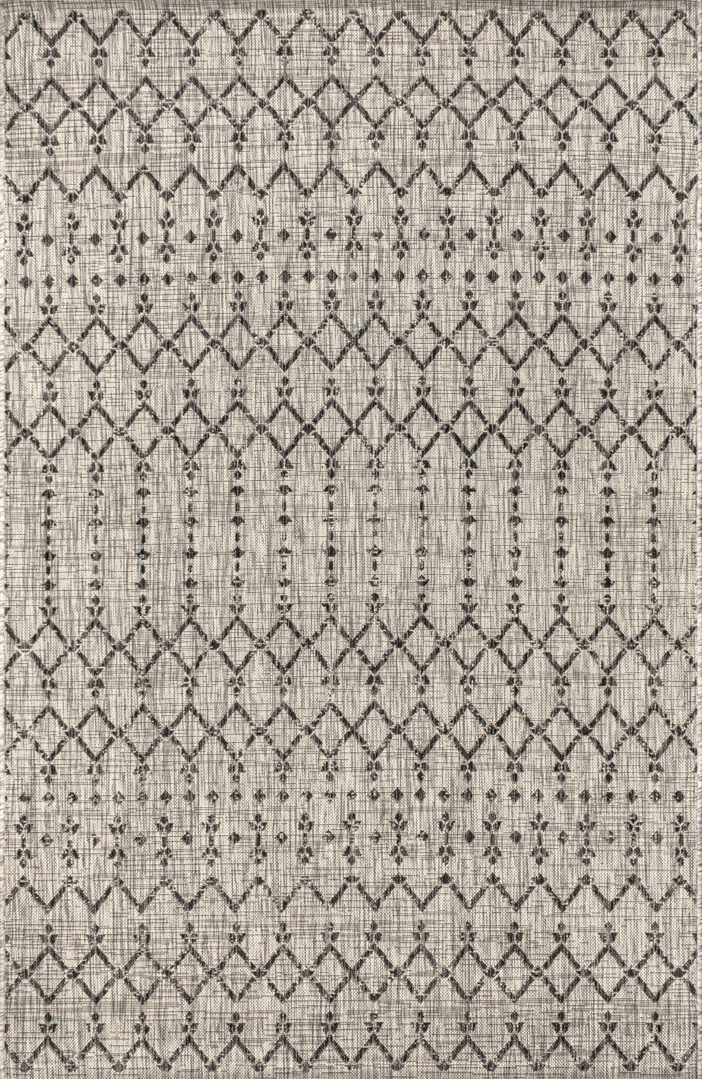 10' X 14' Black And Gray Trellis Indoor Outdoor Area Rug