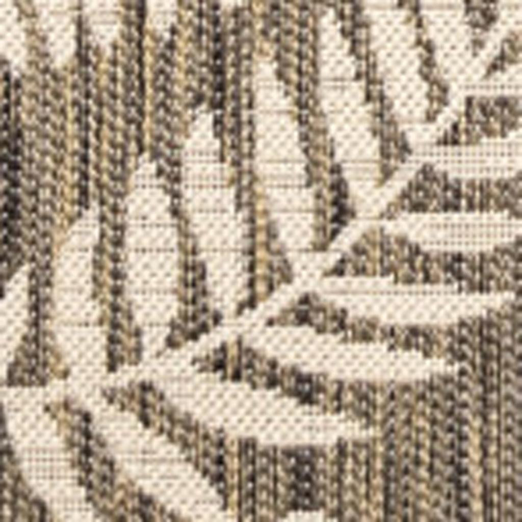 8' Brown And Beige Square Floral Indoor Outdoor Area Rug