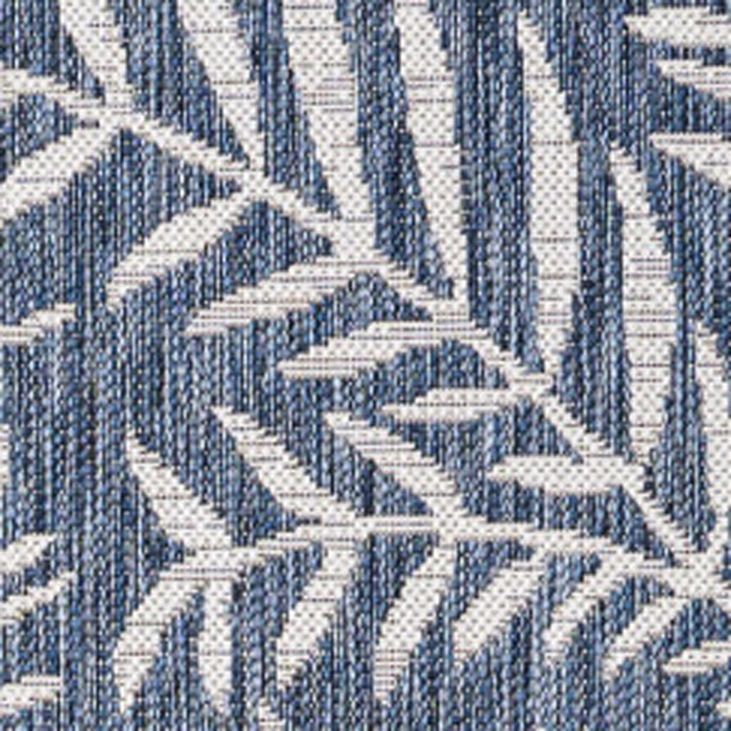 10' X 14' Navy Blue And Ivory Floral Indoor Outdoor Area Rug