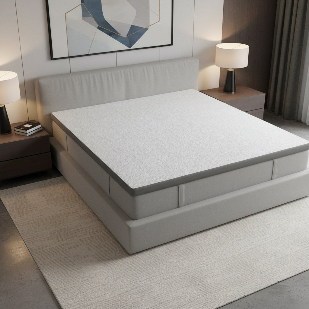 2" White Gel Memory Foam King Mattress Topper