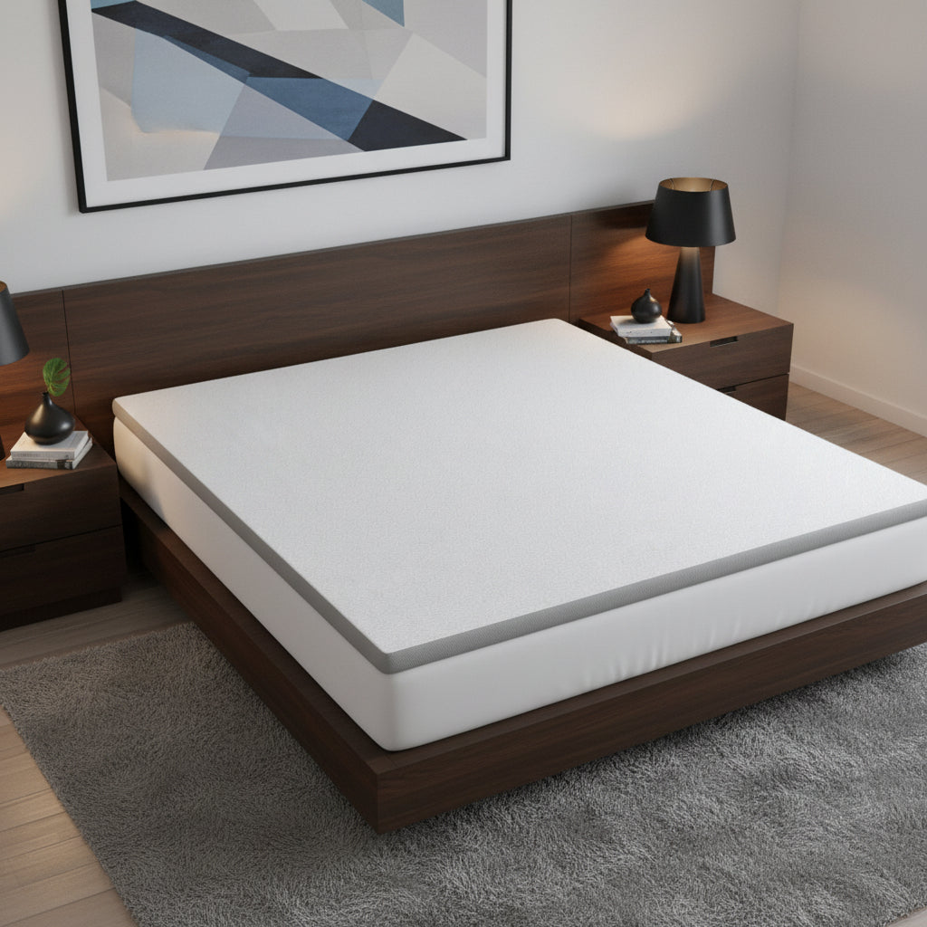 3" White Gel Memory Foam King Mattress Topper
