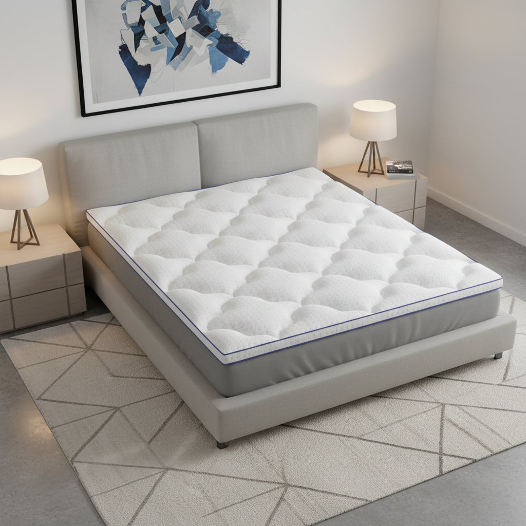 2" White Cotton Queen Mattress Topper