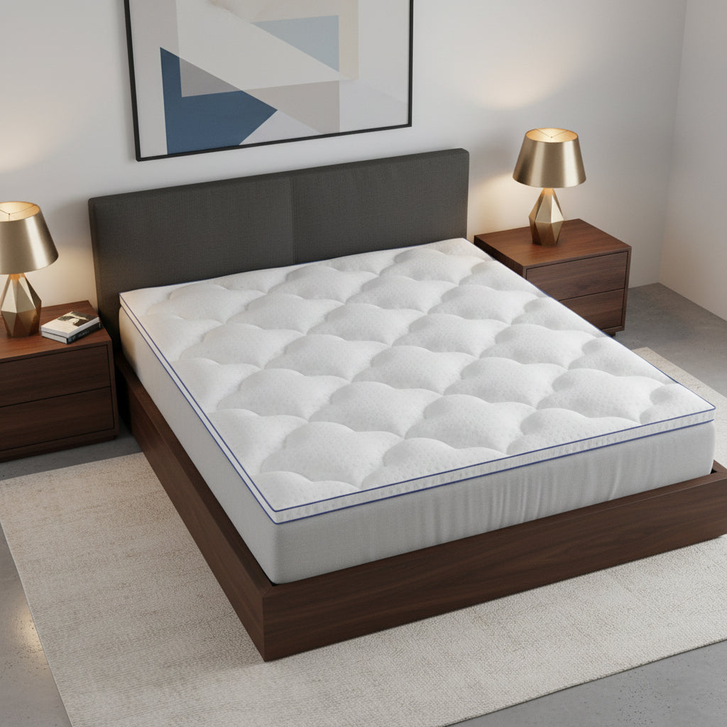 2" White Cotton King Mattress Topper