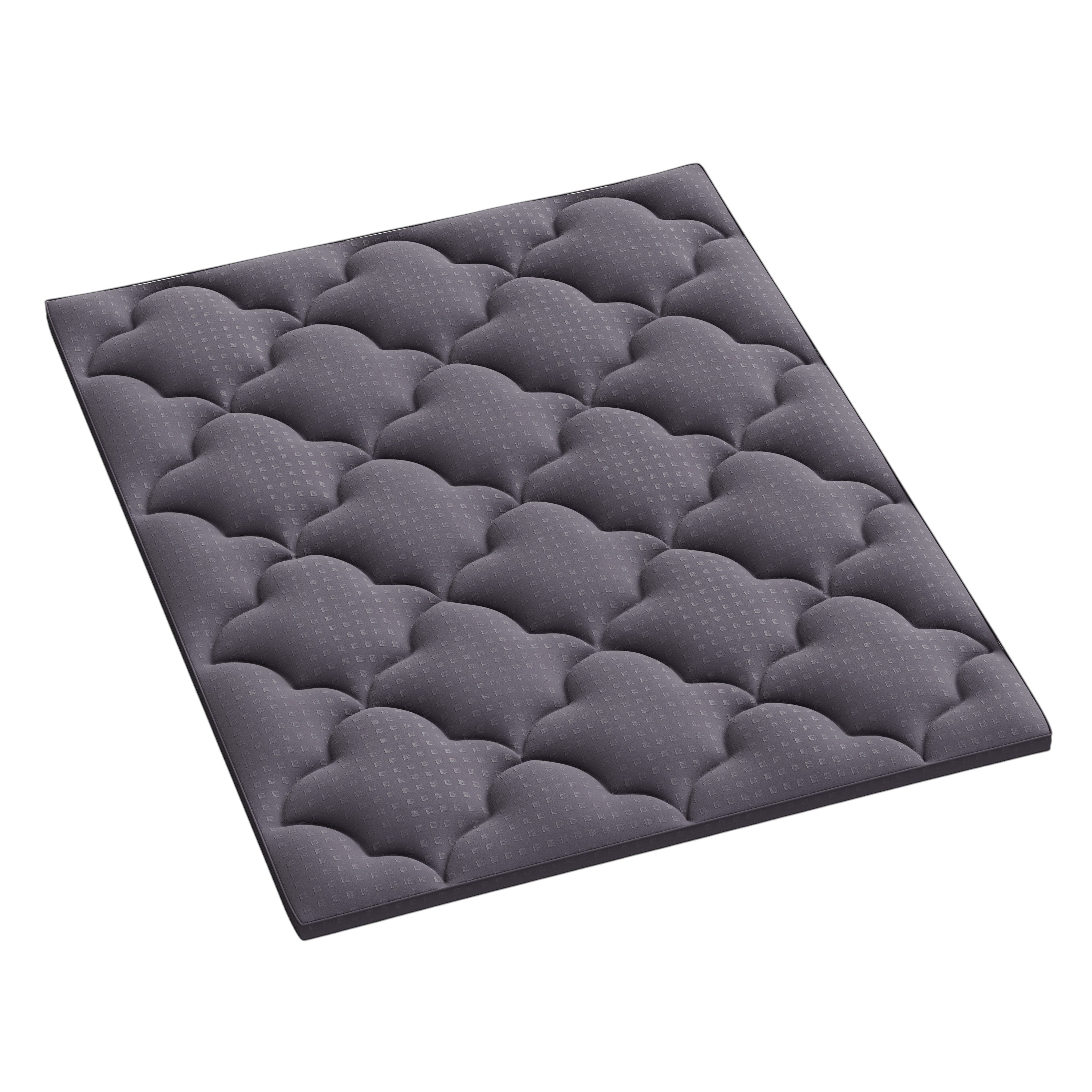2" Dark Gray Cotton Full Double Mattress Topper
