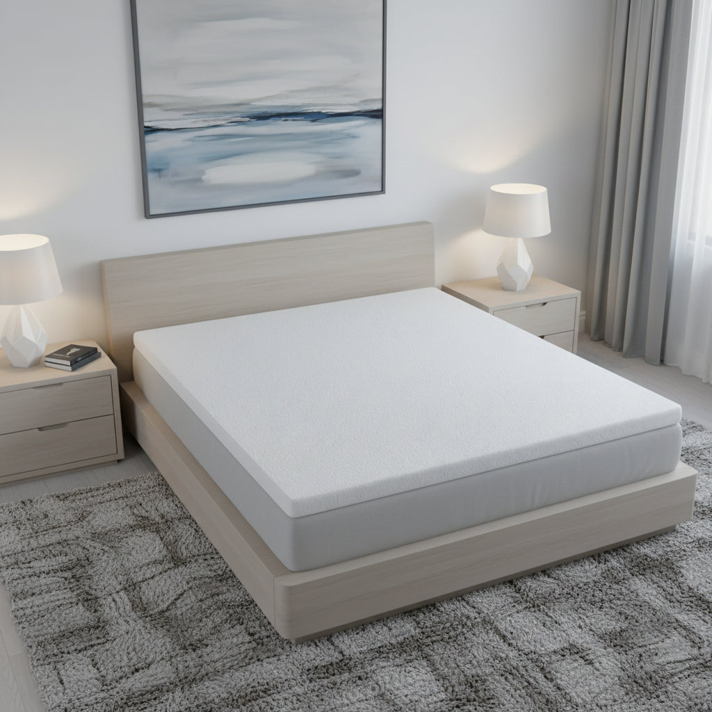 2" White Gel Memory Foam Extra-long Twin Mattress Topper