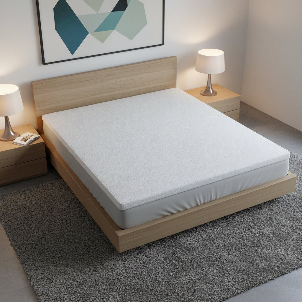 3" White Gel Memory Foam Queen Mattress Topper