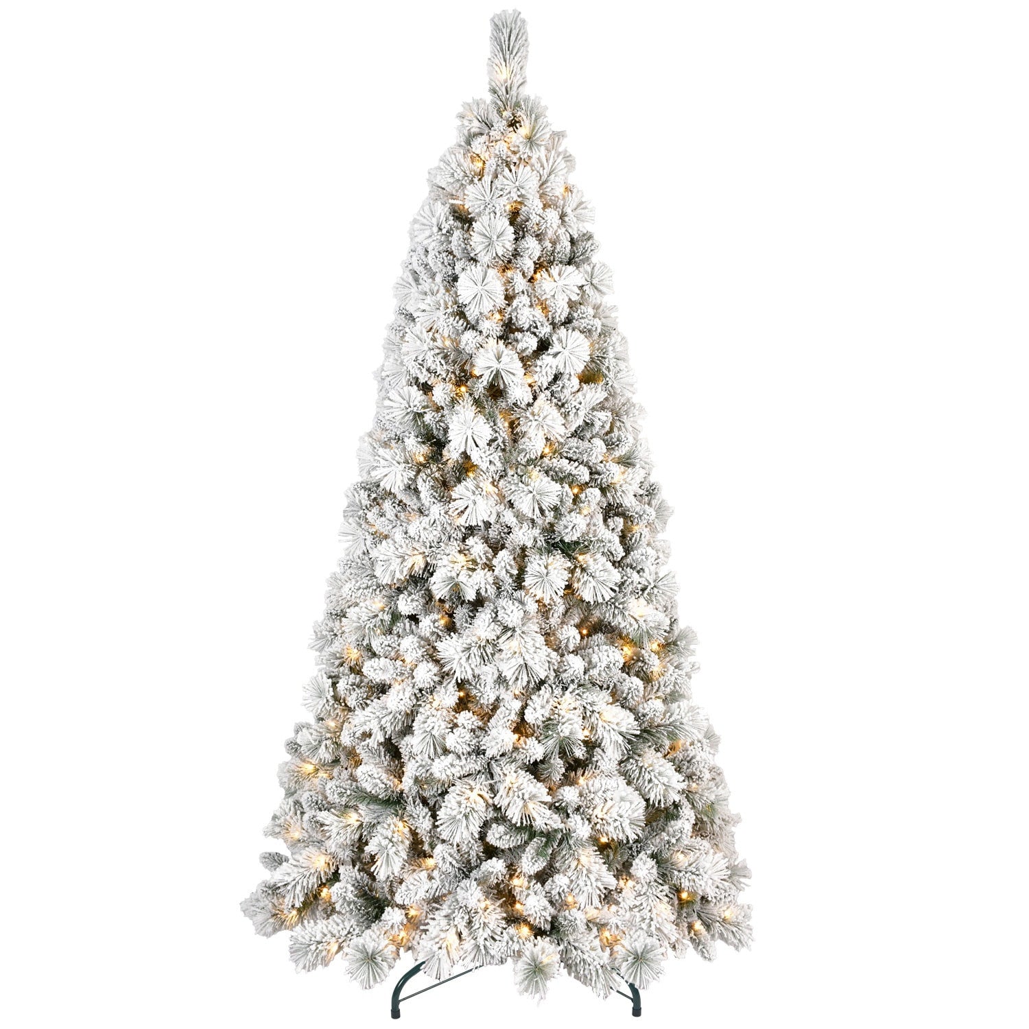 8' Pre Lit Full Pine Christmas Tree With Decorations