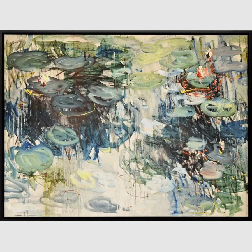 Lily Pond Black Floater Frame Wall Art
