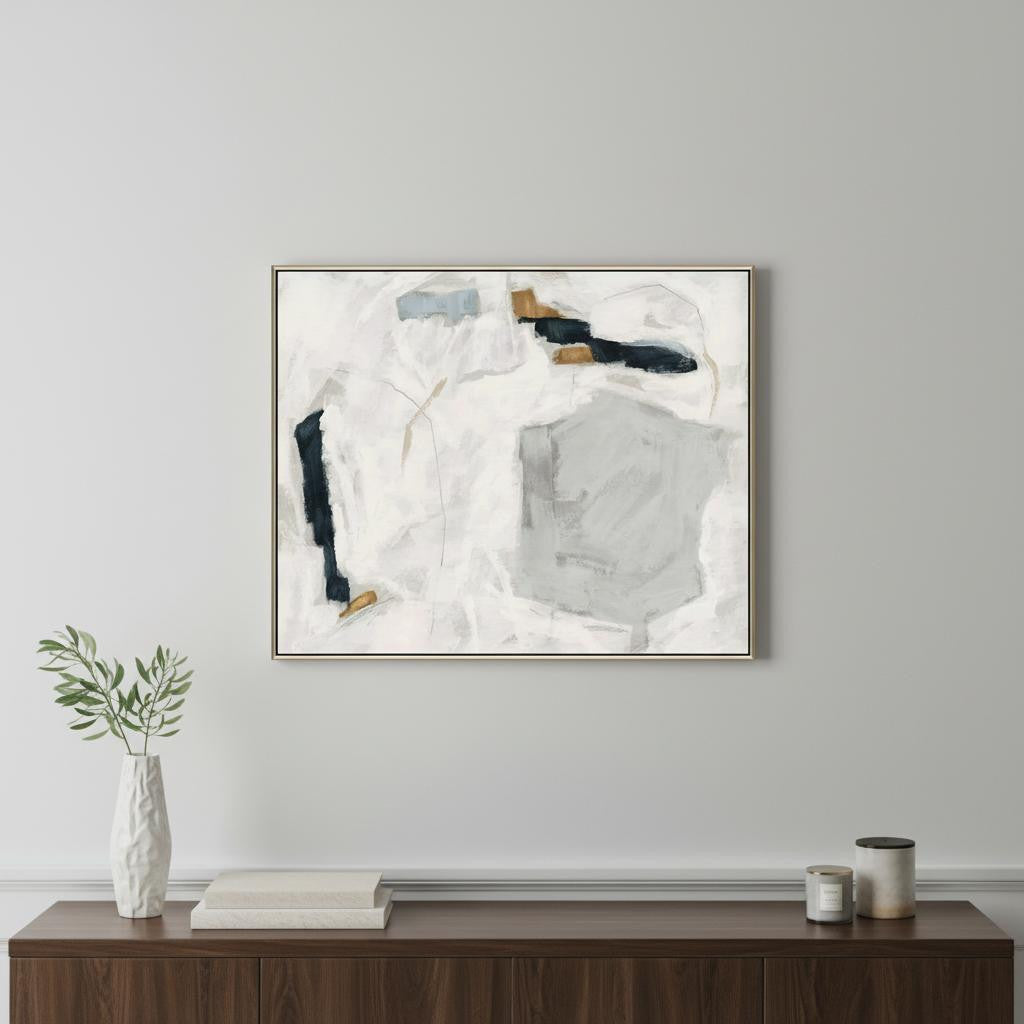 Abstract Flux Silver Floater Frame Wall Art