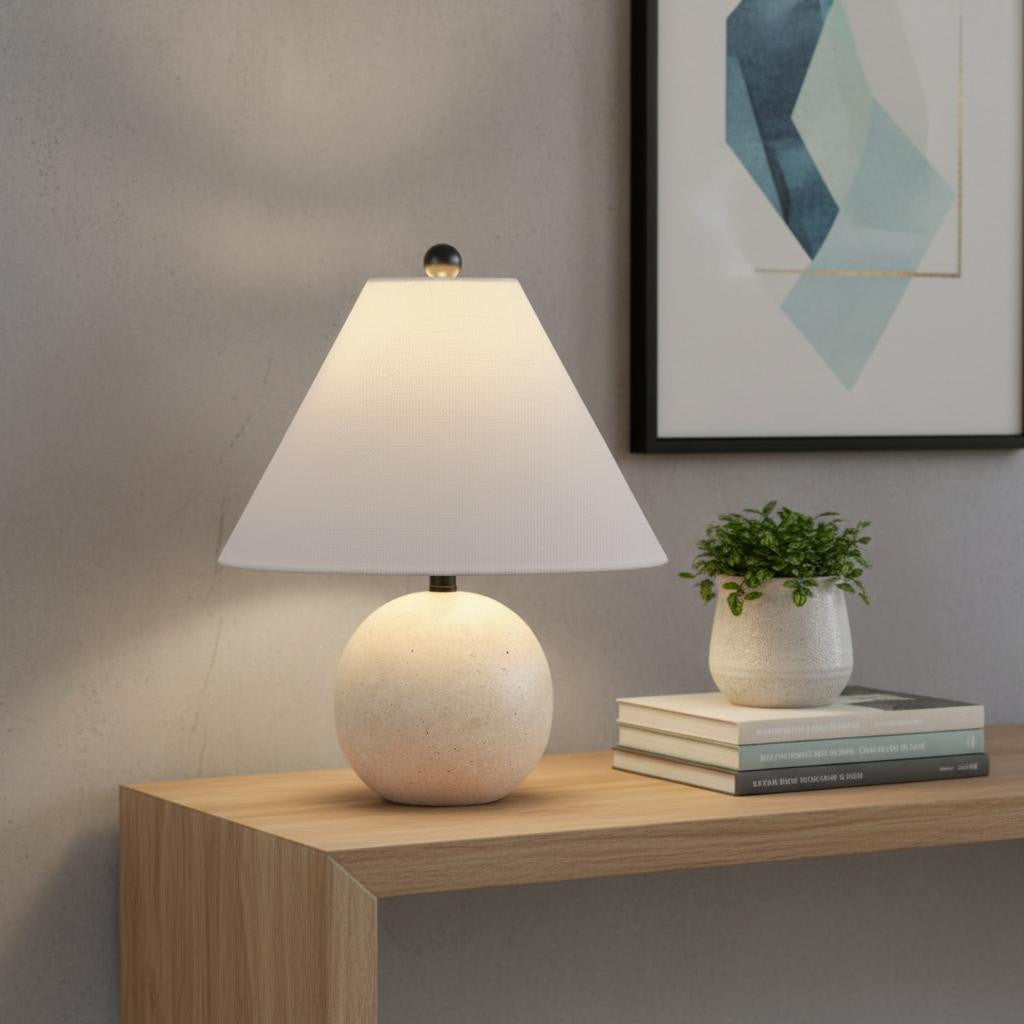 16" Beige Novelty Table Lamp LED With Empire Shade