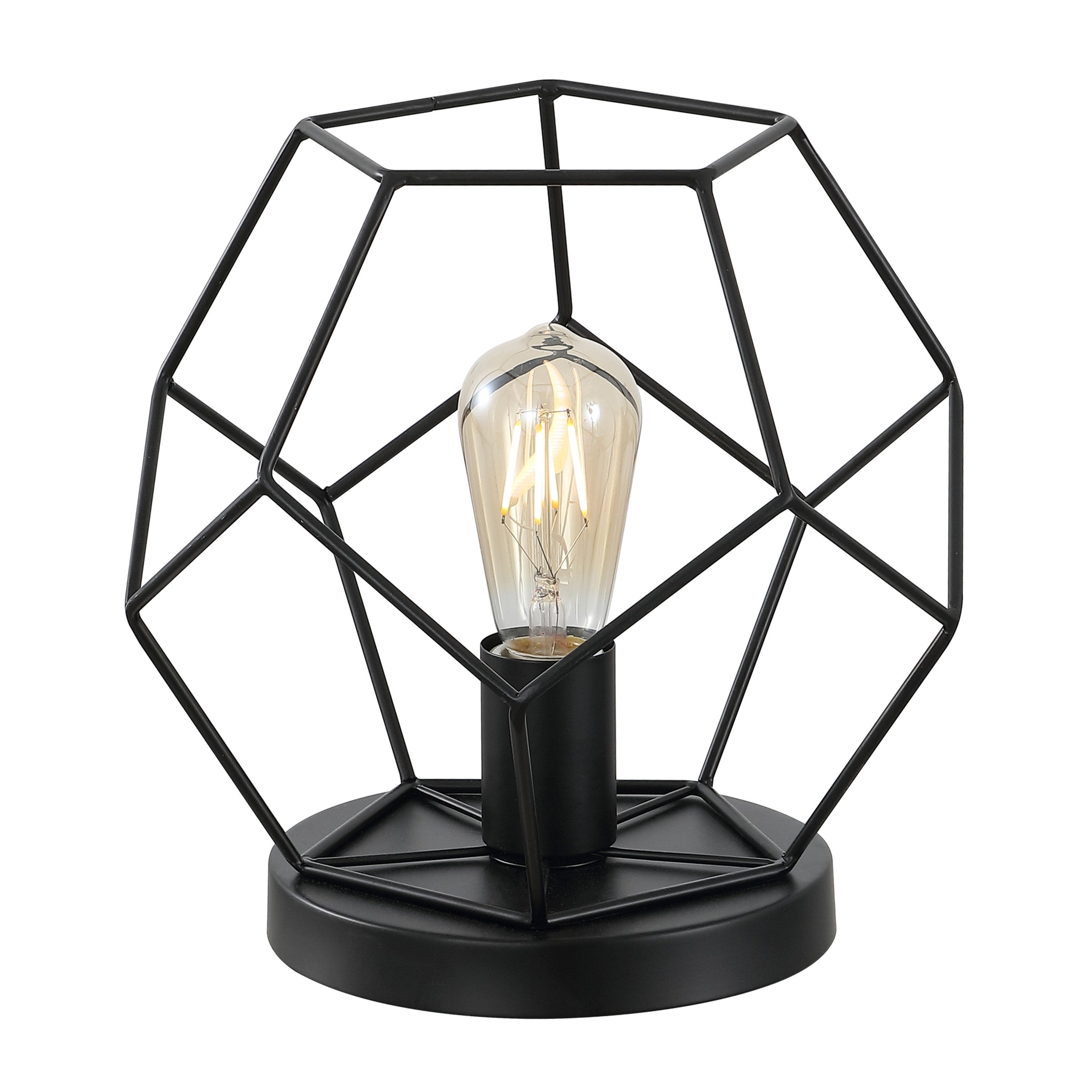 10" Black Geometric Table Lamp LED