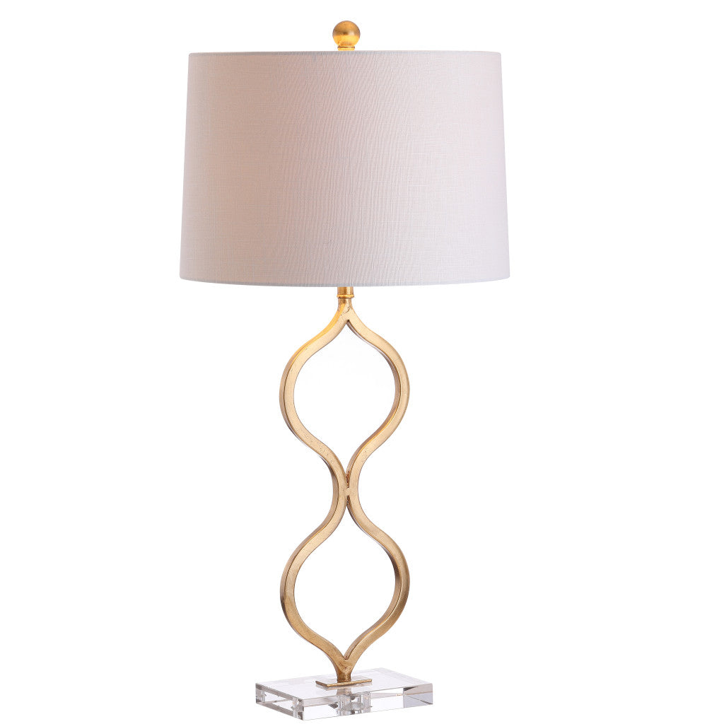 32" Clear Novelty Table Lamp LED With Drum Shade