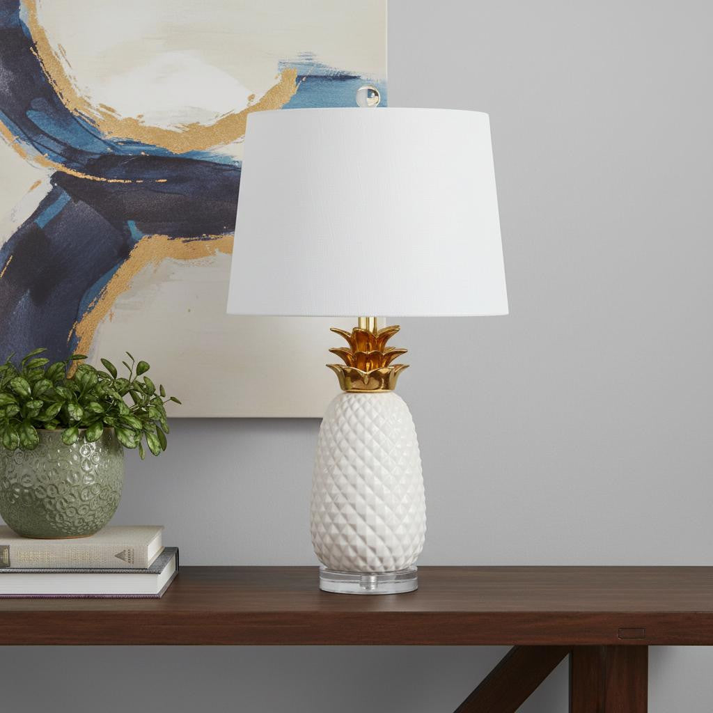 23" Clear Novelty Table Lamp LED With Drum Shade