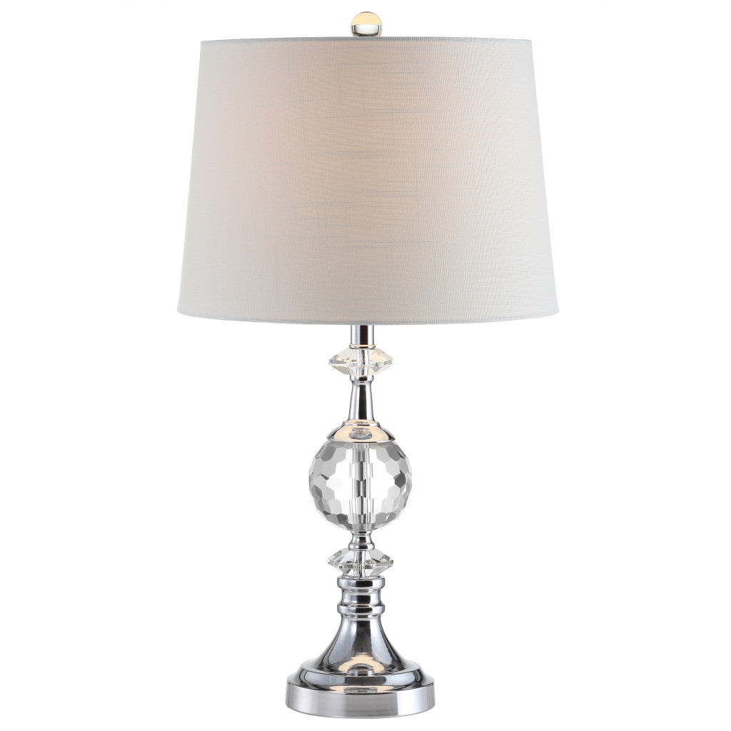 26" Silver Novelty Table Lamp LED With Drum Shade