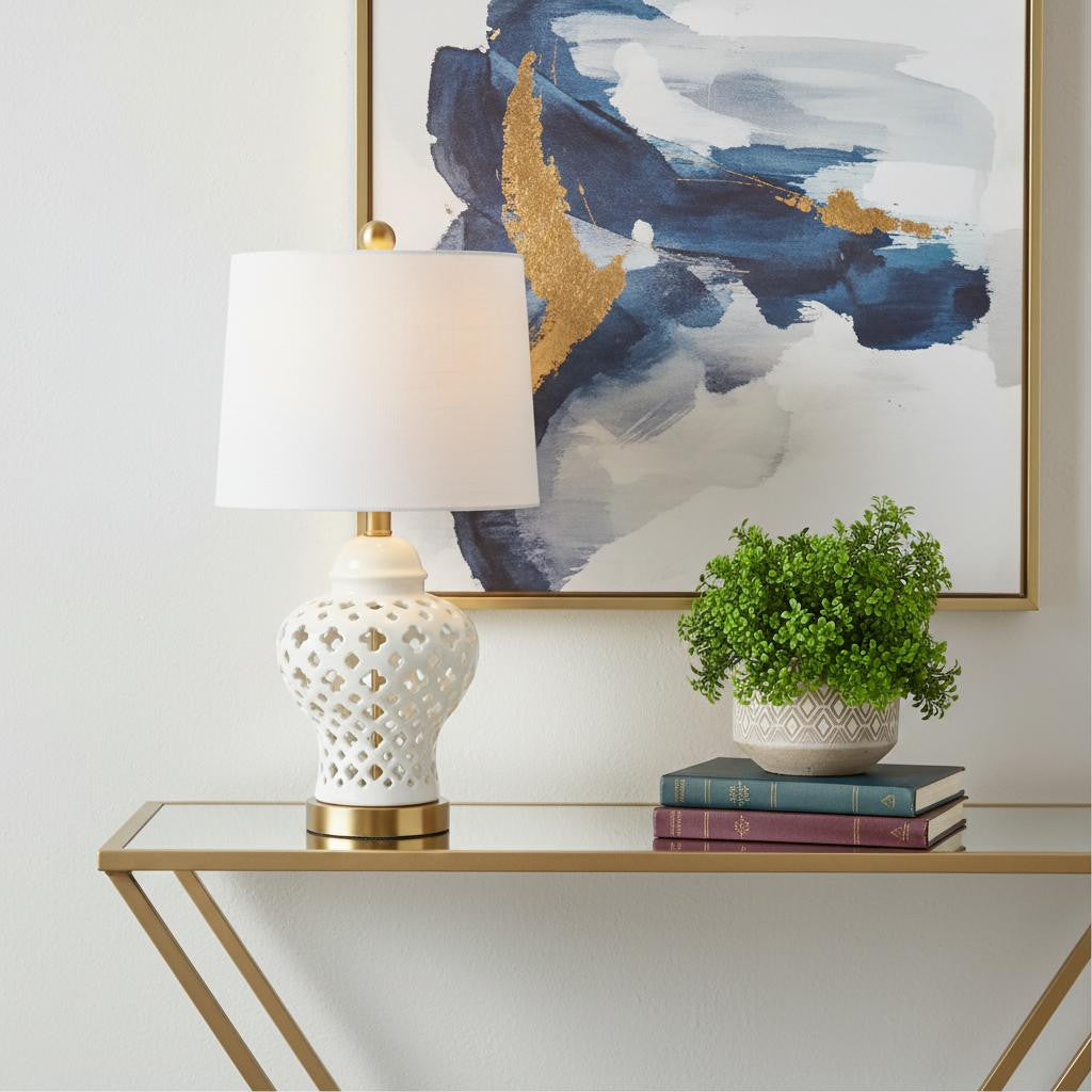 21" Gold Novelty Table Lamp LED With Globe Shade