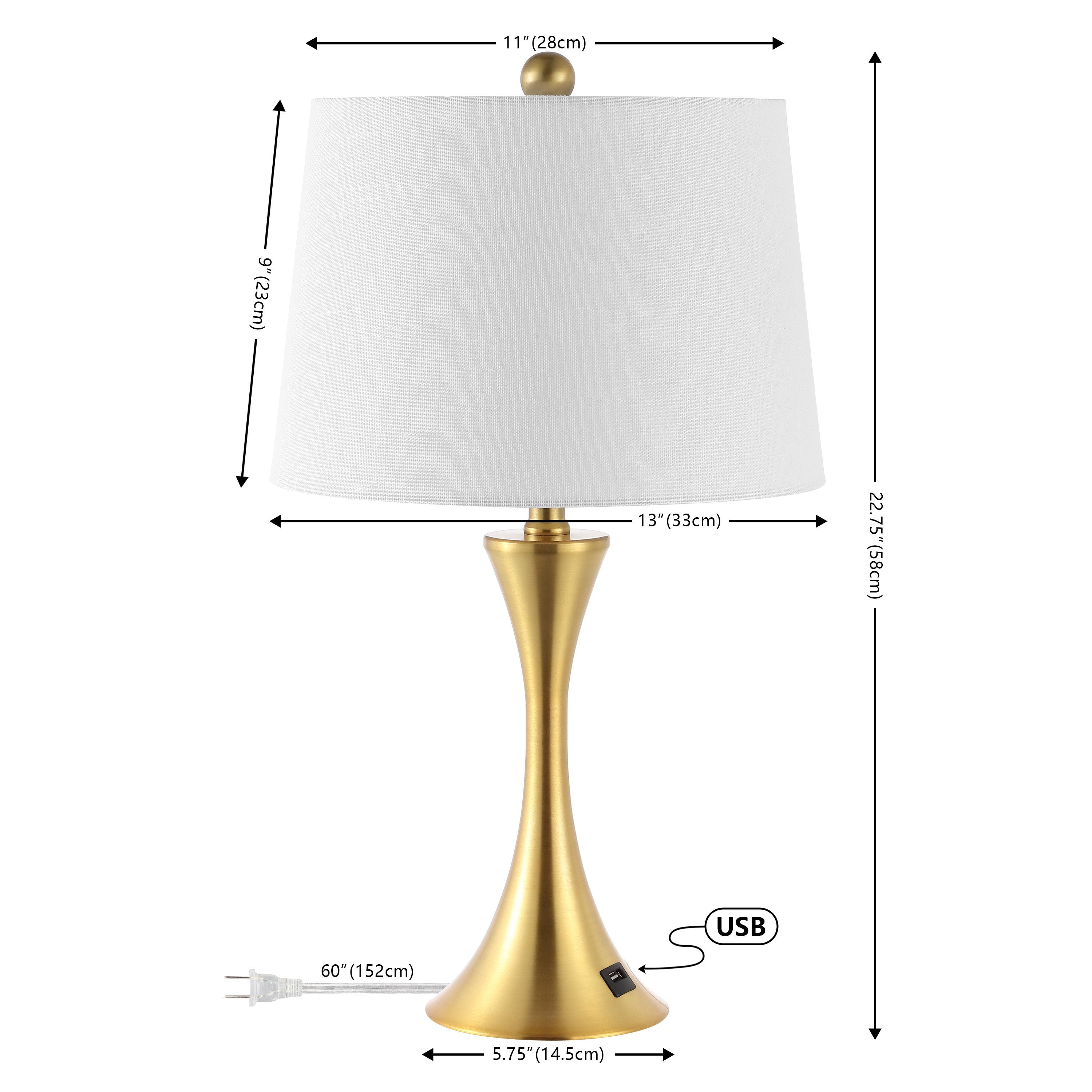 Set of Two 23" Clear Novelty Table Lamps LED With Empire Shades