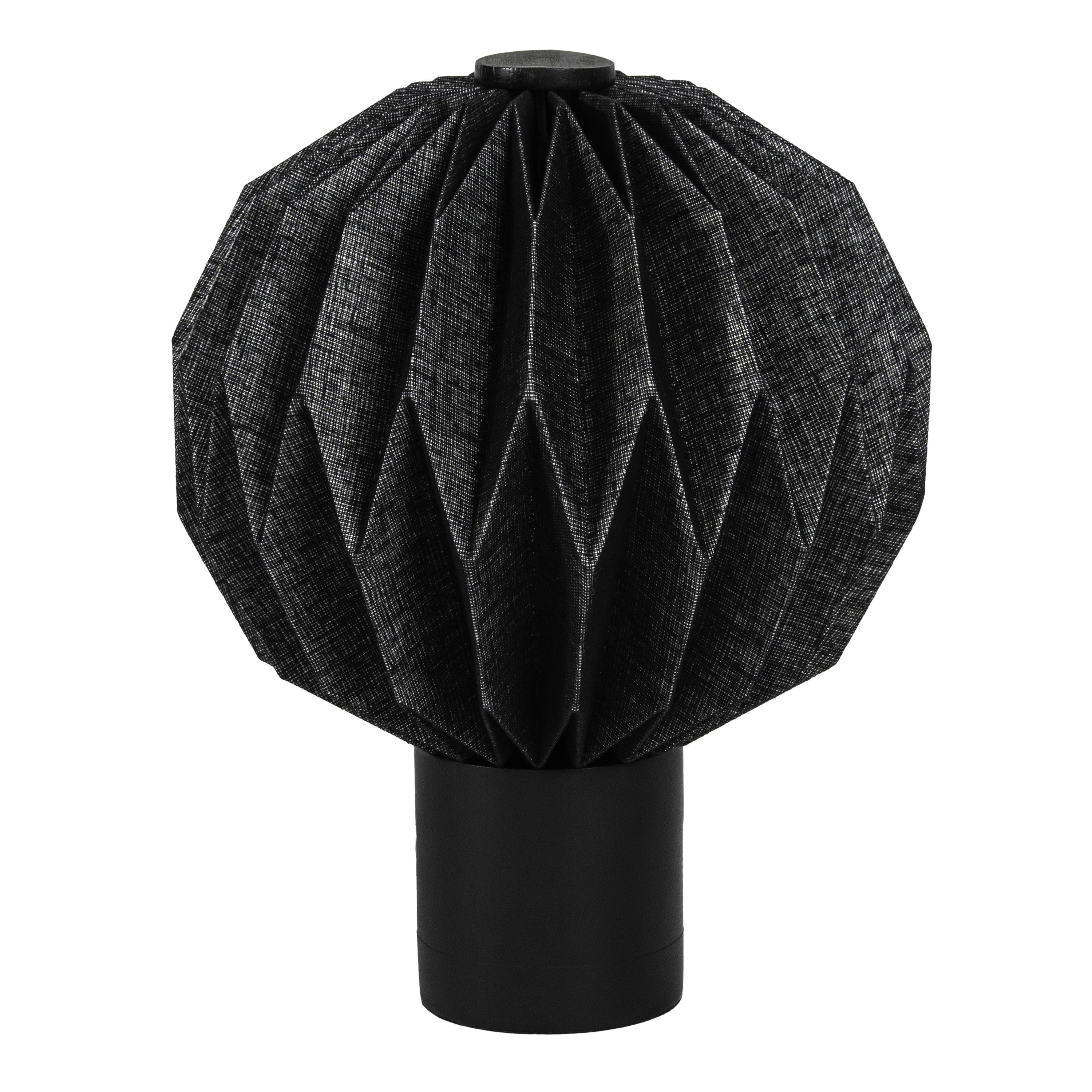 11" Black Geometric Table Lamp LED With Globe Shade