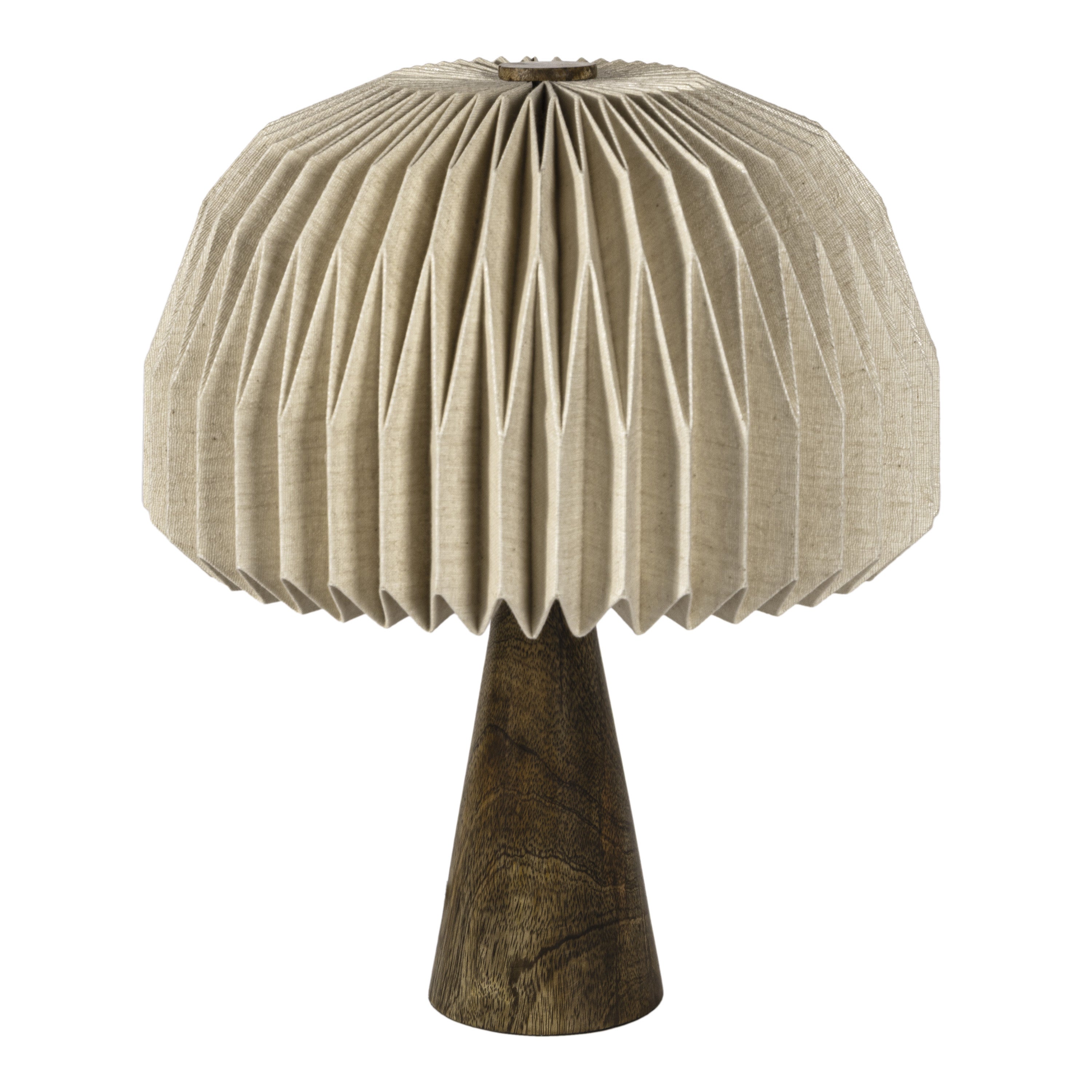 16" Natural Geometric Table Lamp LED With Dome Shade
