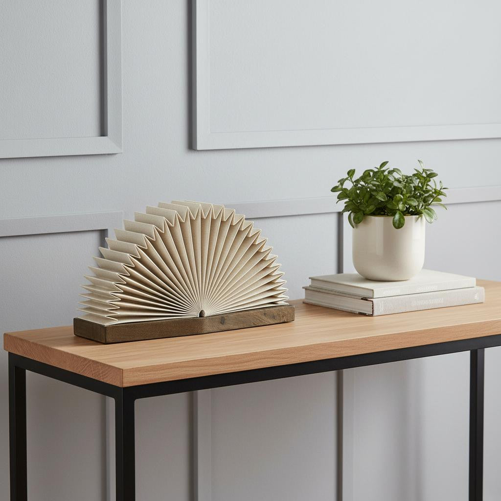 10" Natural Geometric Table Lamp LED With Novelty Shade