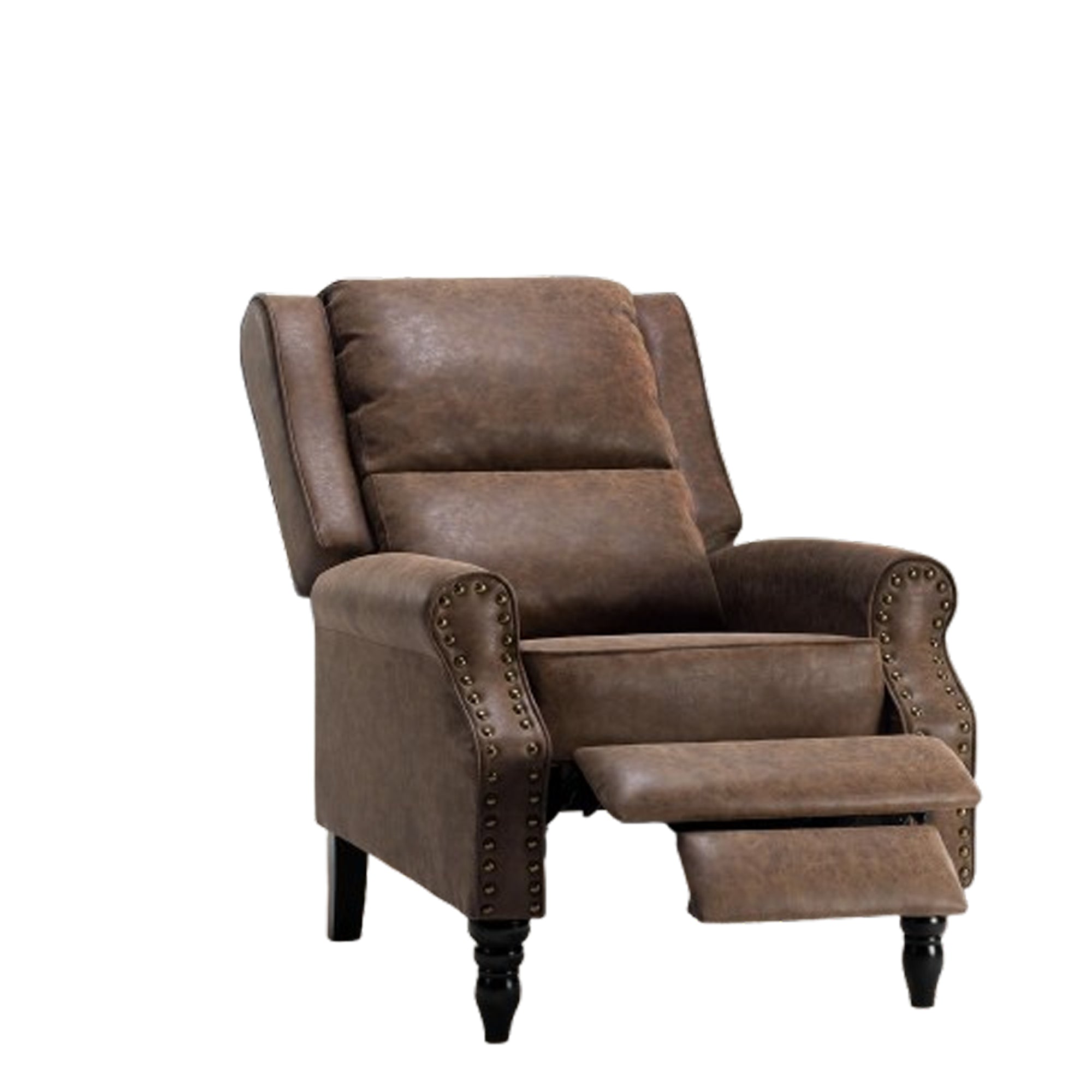 36" Brown Faux Leather Manual Recliner